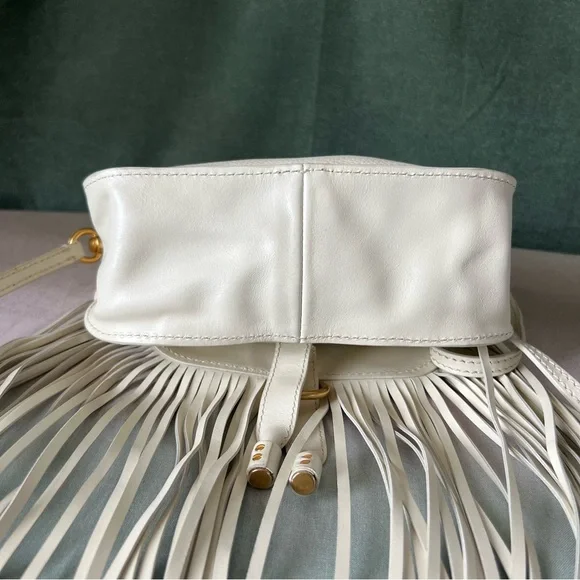 PERFECT FOR RODEO 🤠 Chloe Ivory Leather Fringe Mini Marcie Bag - Special Edition - Picture 6 of 16